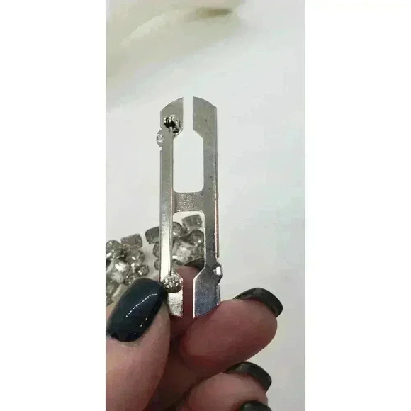 Vintage DUETTE Style Brooch Shoe Fur Collar Clips 1940 Clear Rhinestone - Picture 5 of 10